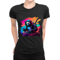 Hooded Masked Panda Ninja Graphic Retro Steampunk  Ladies Fitted T-shirt | Artistshot