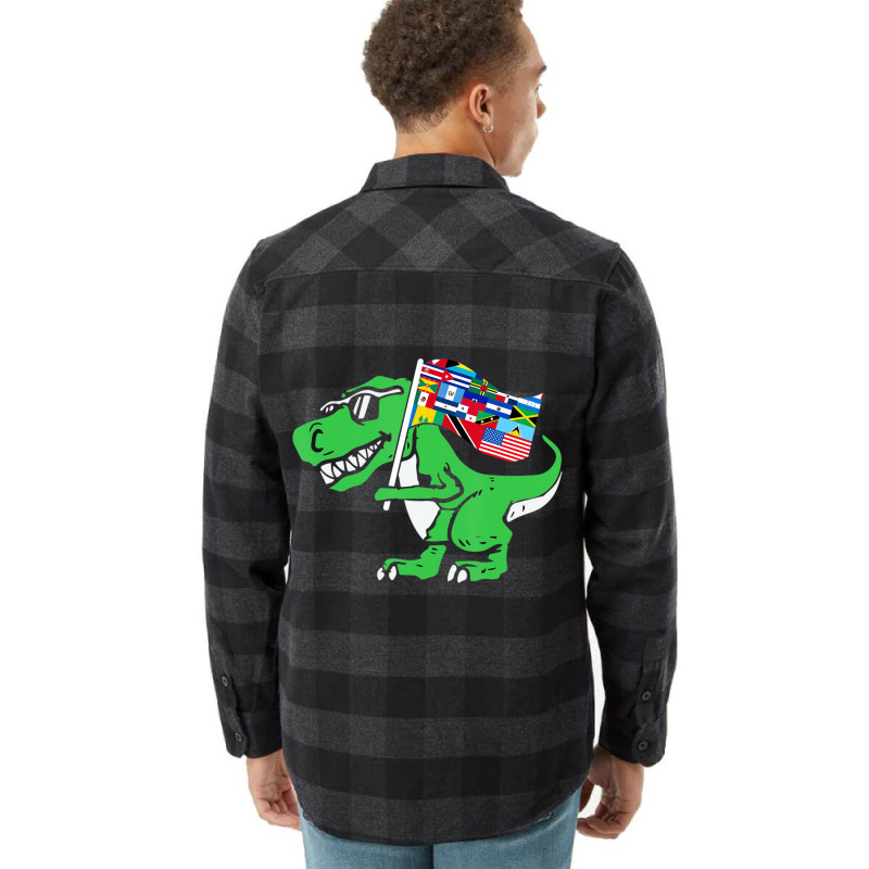 Dinosaur Latin Countries Flag Hispanic Heritage Mo Flannel Shirt by scrabeck | Artistshot