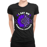 Against Domestic Violence, Sunflower, Purple Ribbo Ladies Fitted T-shirt | Artistshot