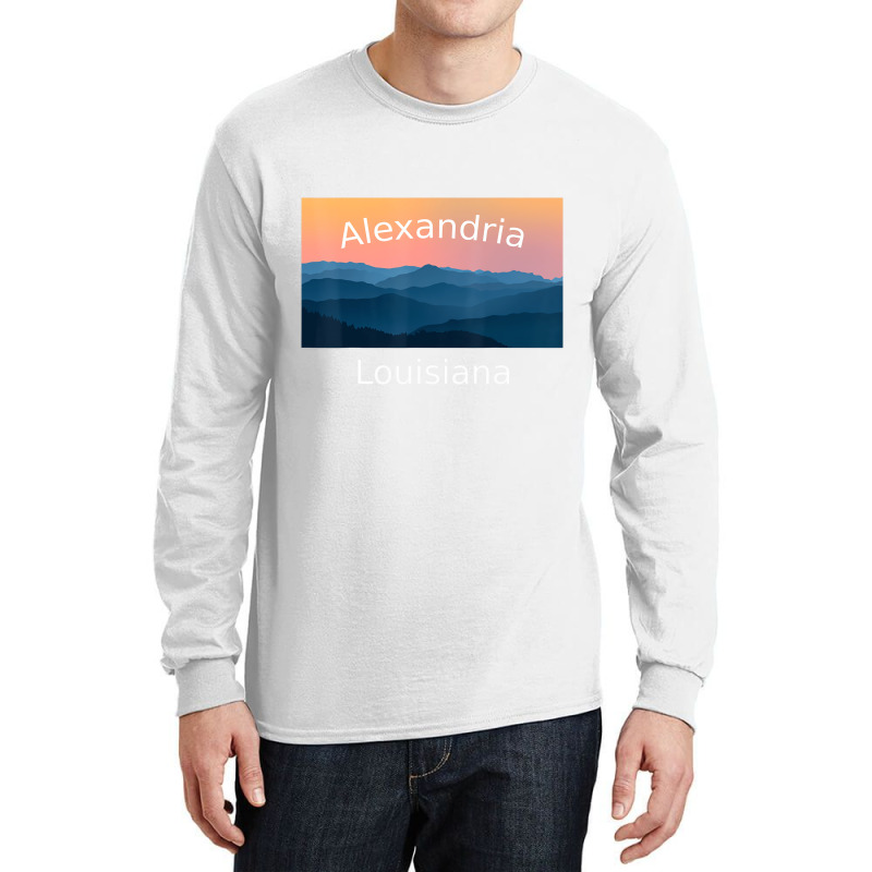 Alexandria Louisiana Mountain Sunset Hometown T Sh Long Sleeve Shirts by fiddolamuf | Artistshot