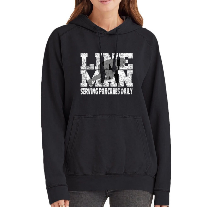 Vintage Football Lineman Saying   Serving Pancakes Vintage Hoodie | Artistshot