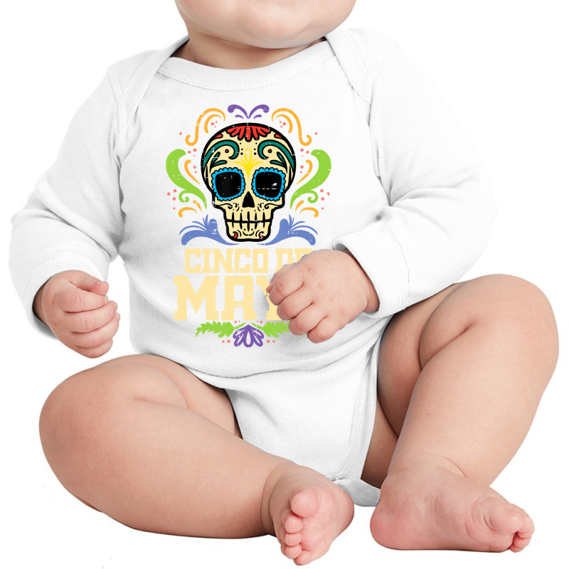 Cinco De Mayo Sugar Skull Mexican Fiesta Dia De Lo Long Sleeve Baby Bodysuit by imelde | Artistshot