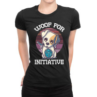 Woof For Initiative Dungeons And Dogs Dog D20 Dice Ladies Fitted T-shirt | Artistshot