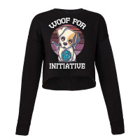 Woof For Initiative Dungeons And Dogs Dog D20 Dice Cropped Sweater | Artistshot