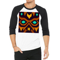 Tribal Fairy Tale Majoras Mask Symmetric Pattern T 3/4 Sleeve Shirt | Artistshot