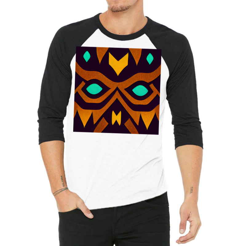 Tribal Fairy Tale Majoras Mask Symmetric Pattern T 3/4 Sleeve Shirt | Artistshot