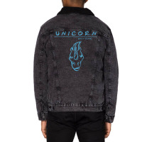 Unicorn Outline Unisex Sherpa-lined Denim Jacket | Artistshot