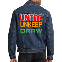 Untap    Tcg Hand Writing Uan 2021 Funny On Demand Men Denim Jacket | Artistshot