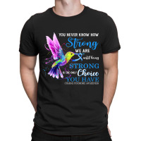 Charge Syndrome Awareness Blue Strong Hummingbird T-shirt | Artistshot