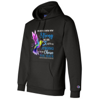 Charge Syndrome Awareness Blue Strong Hummingbird Champion Hoodie | Artistshot