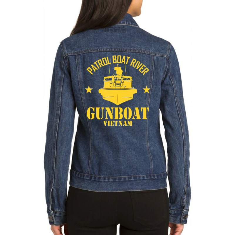 Patrol Boat River   Gunboat Vietnam T Shirt Ladies Denim Jacket by heffopance | Artistshot