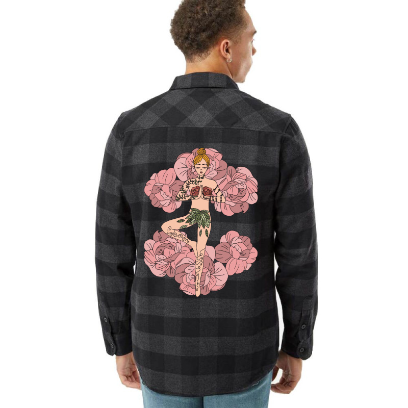 Yoga Girl On Roses Flannel Shirt by My petites beautes | Artistshot