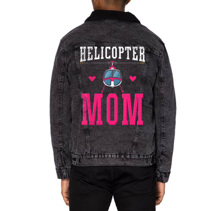 Helicopter Mom Pilot Funny Aviation Aircraft T Shi Unisex Sherpa-lined Denim Jacket | Artistshot