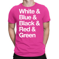 White & Blue & Black & Red & Green   Reversed 30 T-shirt | Artistshot