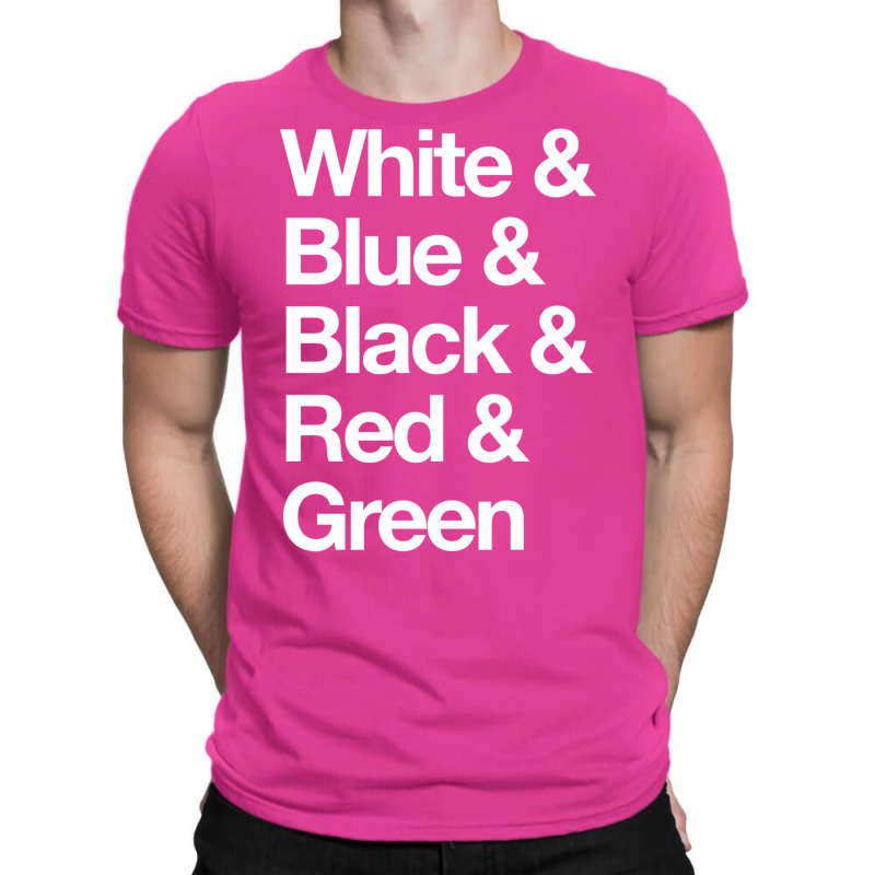 White & Blue & Black & Red & Green   Reversed 30 T-Shirt by slavissweersq | Artistshot