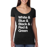 White & Blue & Black & Red & Green   Reversed 6 Women's Triblend Scoop T-shirt | Artistshot