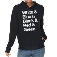 White & Blue & Black & Red & Green   Reversed 6 Lightweight Hoodie | Artistshot