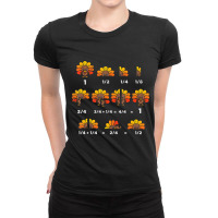 Thanksgiving Turkey Math Fraction Funny Teacher Me Ladies Fitted T-shirt | Artistshot