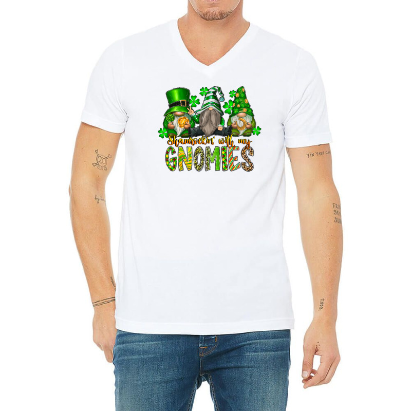 Shamrockin With My Gnomies V-Neck Tee by SublimationCraftShop | Artistshot