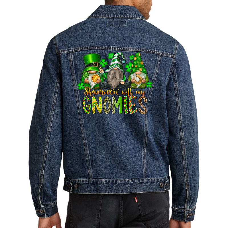 Shamrockin With My Gnomies Men Denim Jacket by SublimationCraftShop | Artistshot