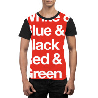 White & Blue & Black & Red & Green   Reversed 33 Graphic T-shirt | Artistshot