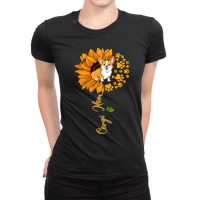 Corgi Mom Cute Sunflower Corgi Dog Lover Mothers D Ladies Fitted T-shirt | Artistshot