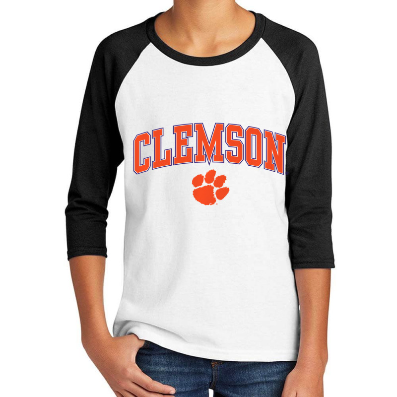 Clemson Tigers Arch Over Heather Gray Officially L Youth 3/4 Sleeve by stausss | Artistshot