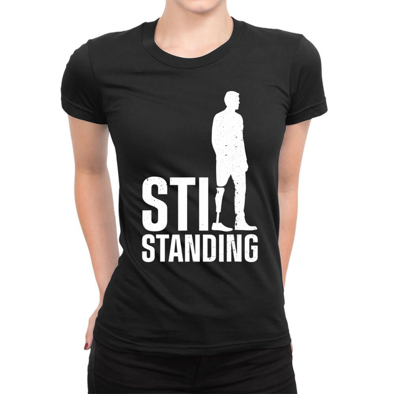 Cool Leg Amputee Art For Men Women Prosthetic Leg Ladies Fitted T-Shirt by bantonjo | Artistshot