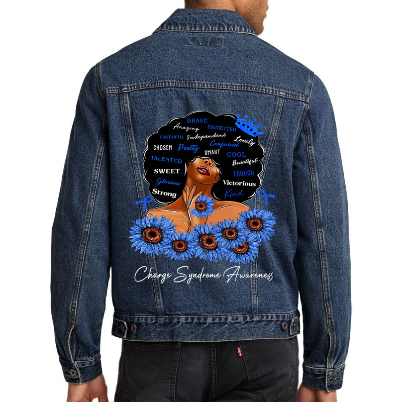 Charge Syndrome Awareness We Wear Blue Black Woman Men Denim Jacket | Artistshot