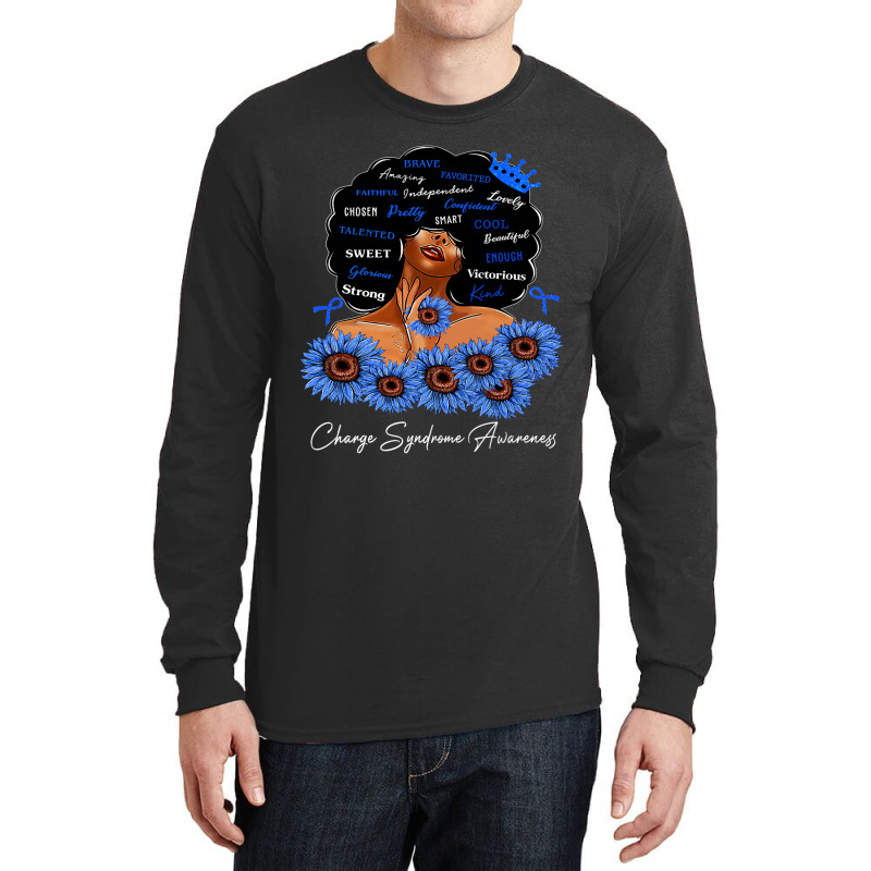 Charge Syndrome Awareness We Wear Blue Black Woman Long Sleeve Shirts | Artistshot