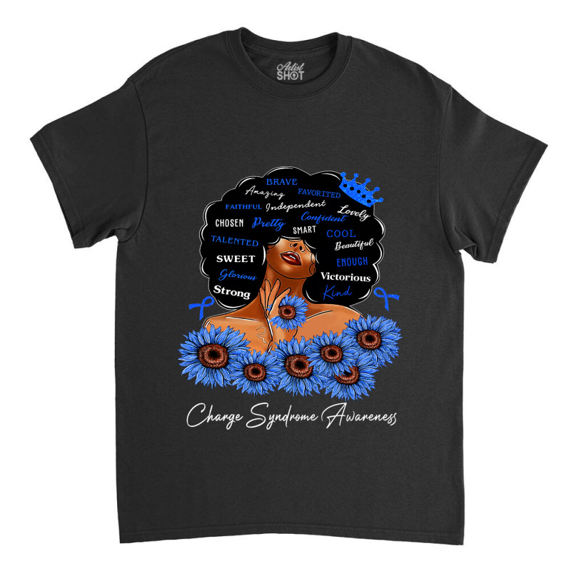 Charge Syndrome Awareness We Wear Blue Black Woman Classic T-shirt | Artistshot