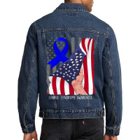 Charge Syndrome Shirt Awareness American Flag Blue Men Denim Jacket | Artistshot