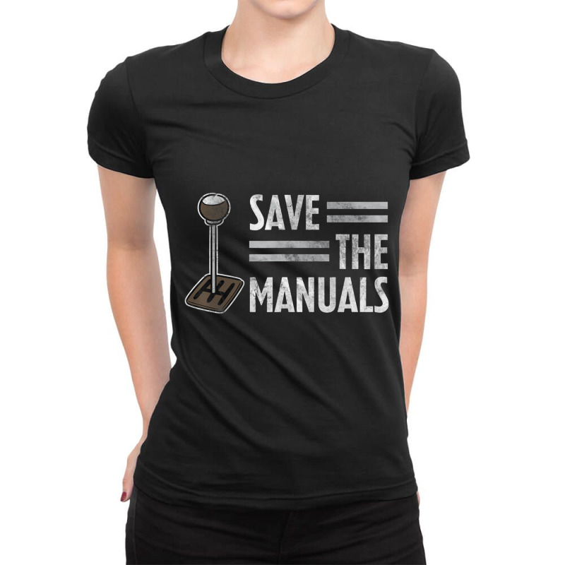 Vintage Save The Stick Manual Transmission T Shirt Ladies Fitted T-Shirt by terrilyn | Artistshot