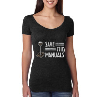 Vintage Save The Stick Manual Transmission T Shirt Women's Triblend Scoop T-shirt | Artistshot