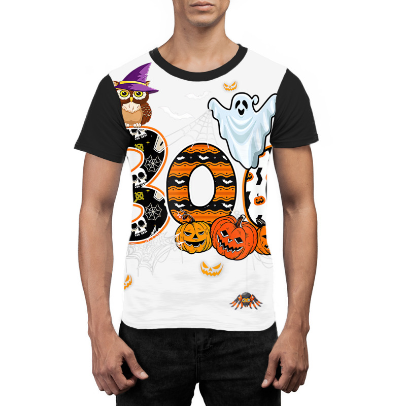 Boo Creepy Owl Pumpkin Ghost Funny Halloween Costu Graphic T-shirt | Artistshot