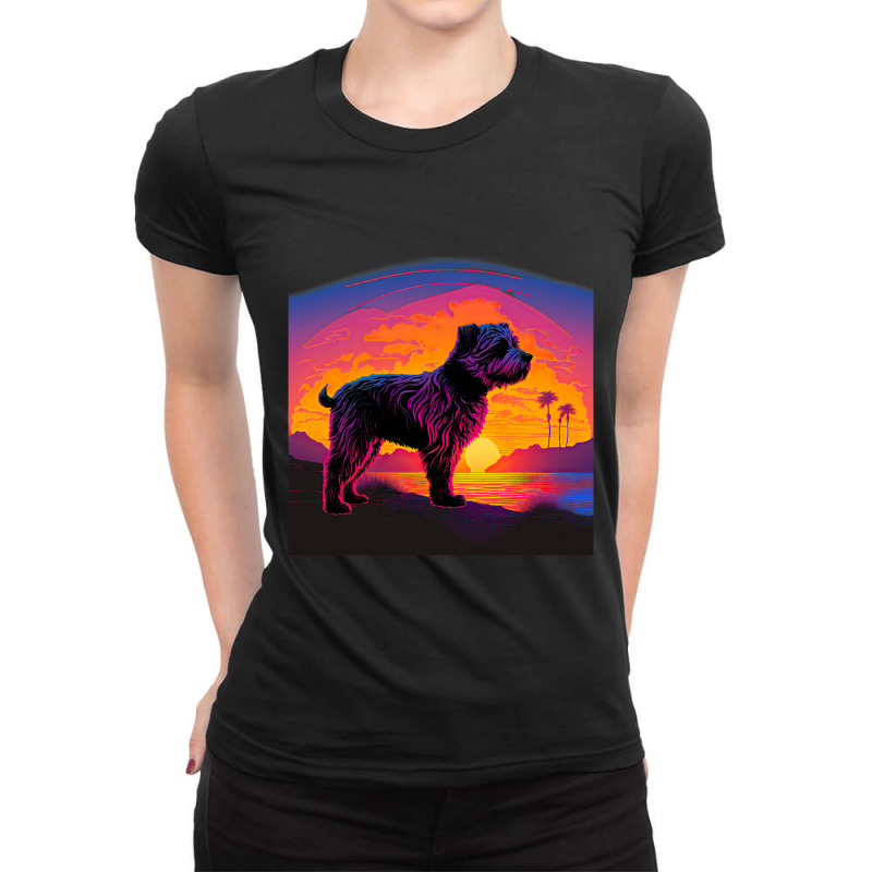 Retro Aesthetic Glen Of Imaal Terrier Dog 72 Ladies Fitted T-Shirt by kerrmanthez | Artistshot