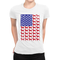 Jack Russell Terrier American Flag Ladies Fitted T-shirt | Artistshot