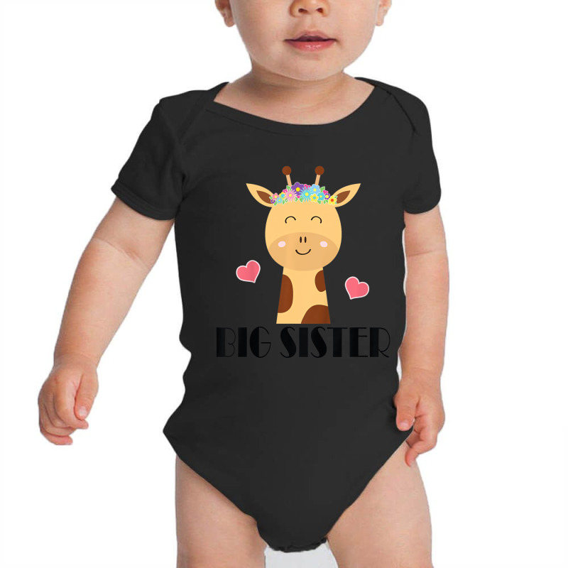 Kids Big Sister Giraffe Big Sis T Shirt Baby Bodysuit by voutsro | Artistshot