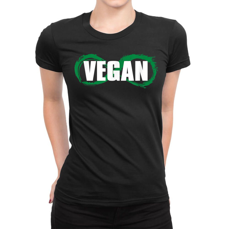 Vegan Forever Infinity Symbol Herbivore Vegetarian Ladies Fitted T-Shirt by byrneo | Artistshot