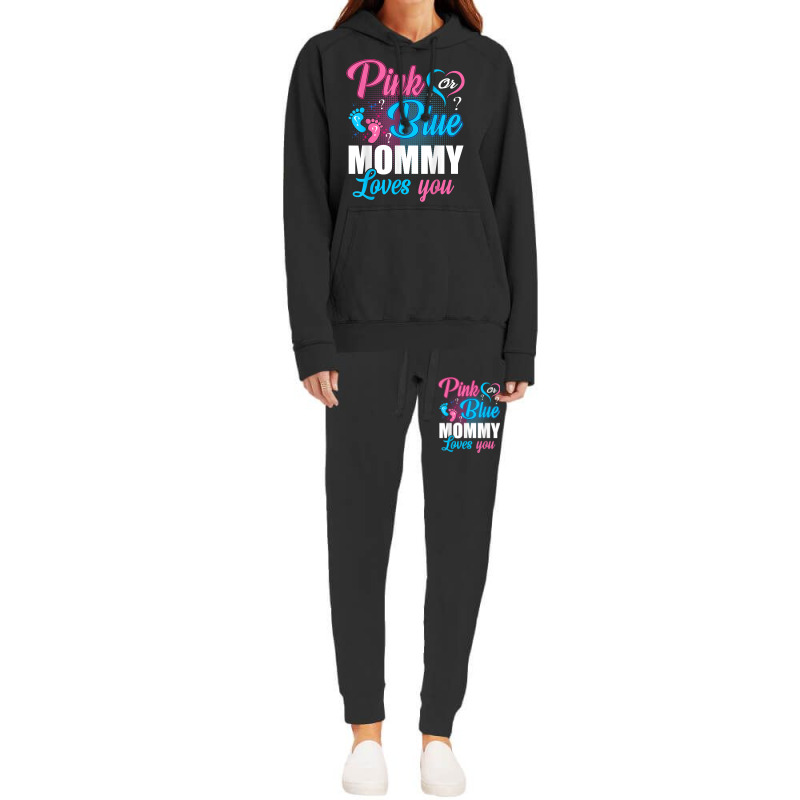 Pink Or Blue Mommy Loves You Gender Baby Reveal Pa Hoodie & Jogger Set | Artistshot