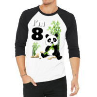 8 Year Old Gifts 8th Birthday Party Animal Panda L 3/4 Sleeve Shirt | Artistshot