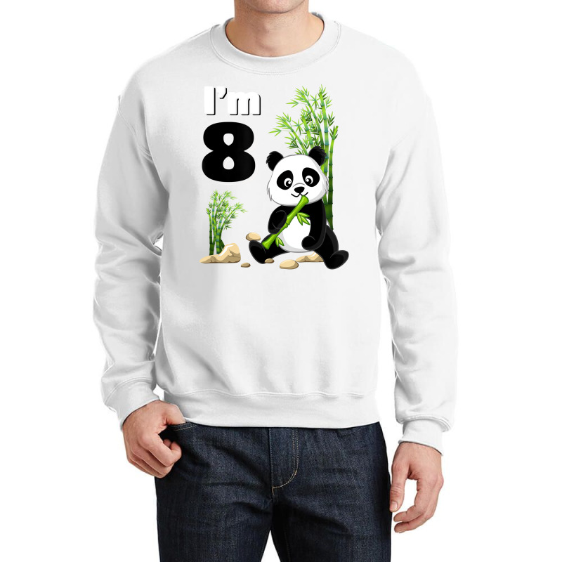 8 Year Old Gifts 8th Birthday Party Animal Panda L Crewneck Sweatshirt | Artistshot