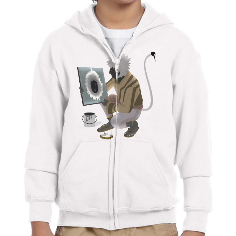 Monkey In The Mirror Youth Zipper Hoodie | Artistshot