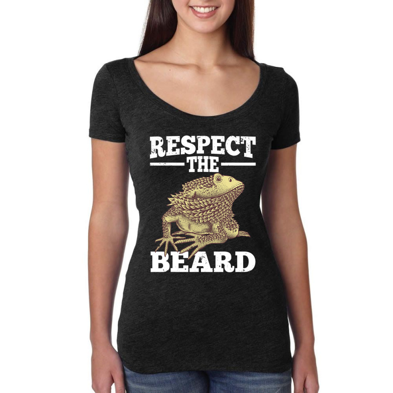 Cool Bearded Dragon For Men Women Reptile Lizard H Women's Triblend Scoop T-shirt by kerrmanthez | Artistshot