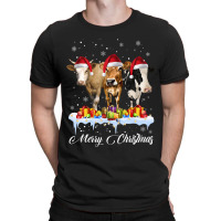 Cow Christmas Lights Tree Sweater Stocking Ornamen T-shirt | Artistshot