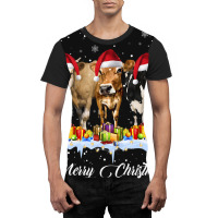 Cow Christmas Lights Tree Sweater Stocking Ornamen Graphic T-shirt | Artistshot