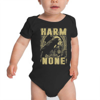 Harm None Wiccan T Shirt. Pagan Shirt With Raven F Baby Bodysuit | Artistshot