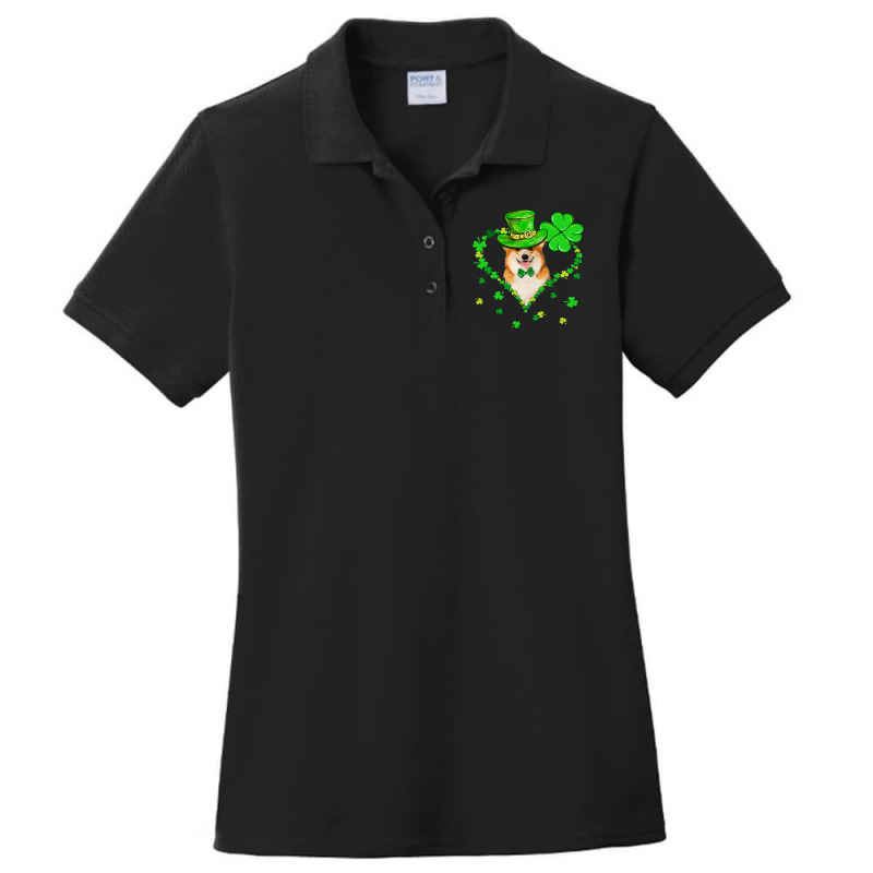 Cute Corgi Saint Patricks Day Dogs Dad Mom Ladies Polo Shirt by DEBORAHBOURSSIQUOT | Artistshot