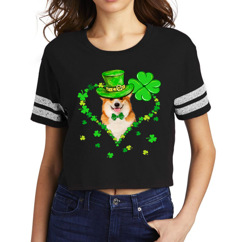 Cute Corgi Saint Patricks Day Dogs Dad Mom Scorecard Crop Tee by DEBORAHBOURSSIQUOT | Artistshot