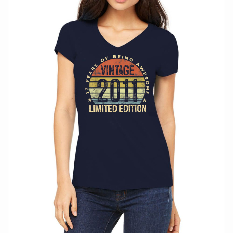 Vintage 2011 Limited Edition 12 Year Old Gifts 12t Women's V-Neck T-Shirt by abele | Artistshot